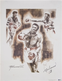 Muhammad Ali Autographed 19 x 25 Litho Print (Beckett)